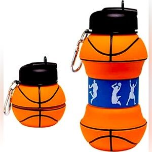 iScream Silicone Collapsible Basketball Water Bottle tumbler 18 oz wz carabiner